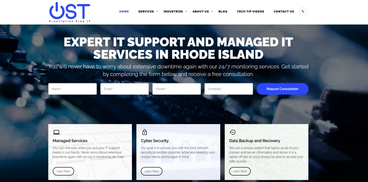 OST managed IT services Newport RI — homepage