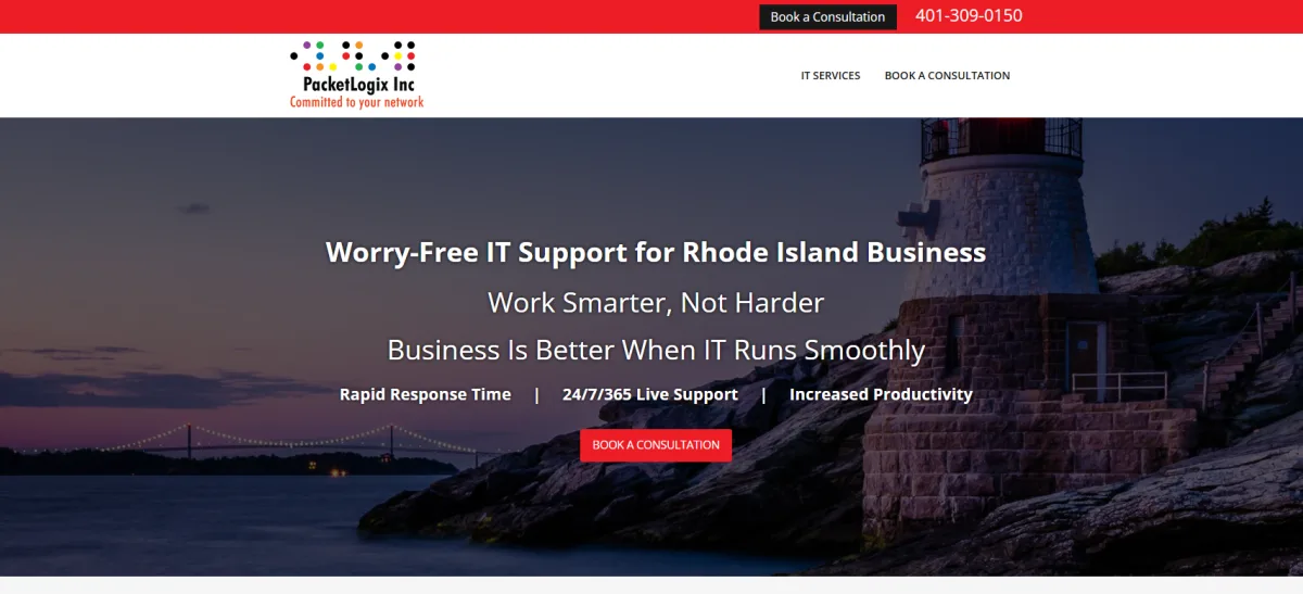 PacketLogix managed IT services Warren RI — homepage