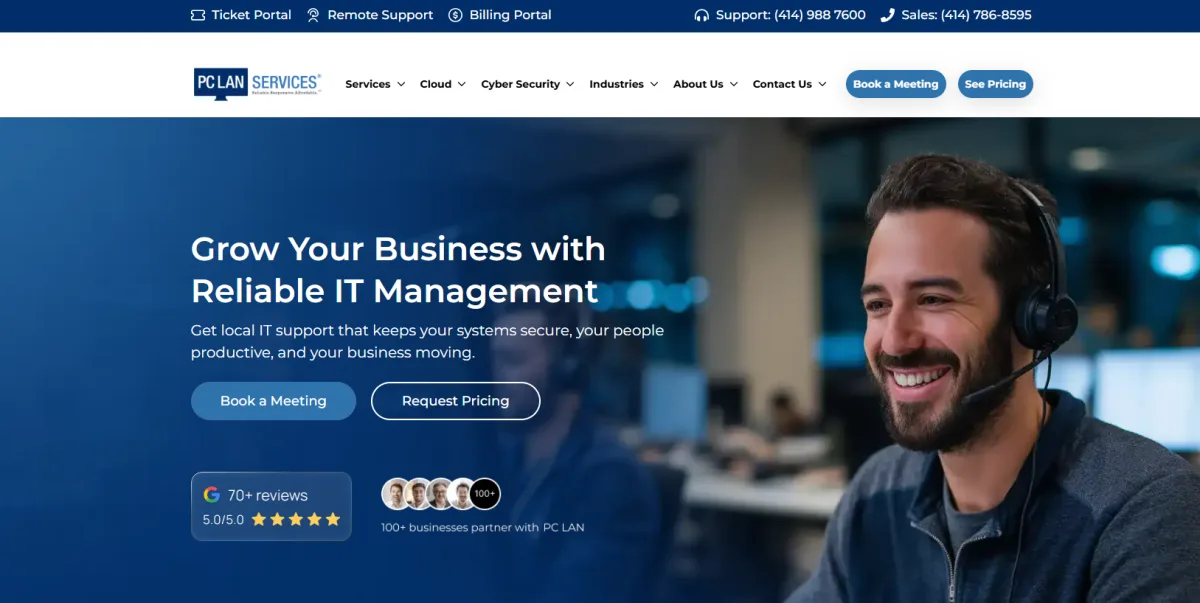 PC LAN Services reliable IT management in Milwaukee homepage