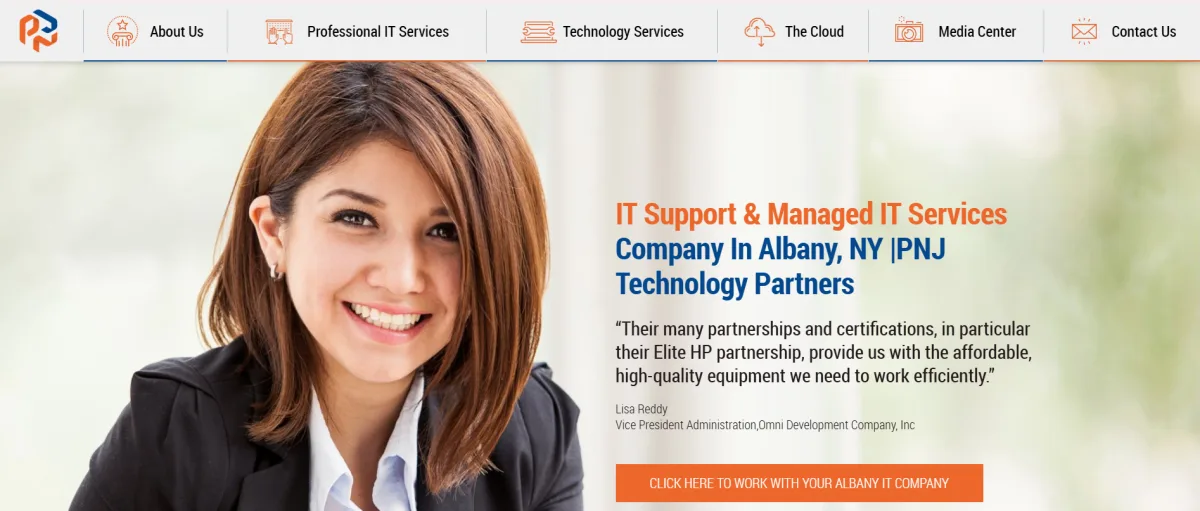 PNJ Technology Partners managed IT services Albany NY — homepage