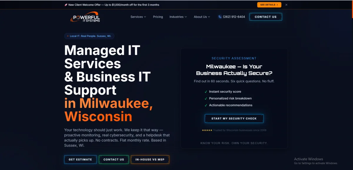 Powerful IT Systems managed IT services in Milwaukee homepage