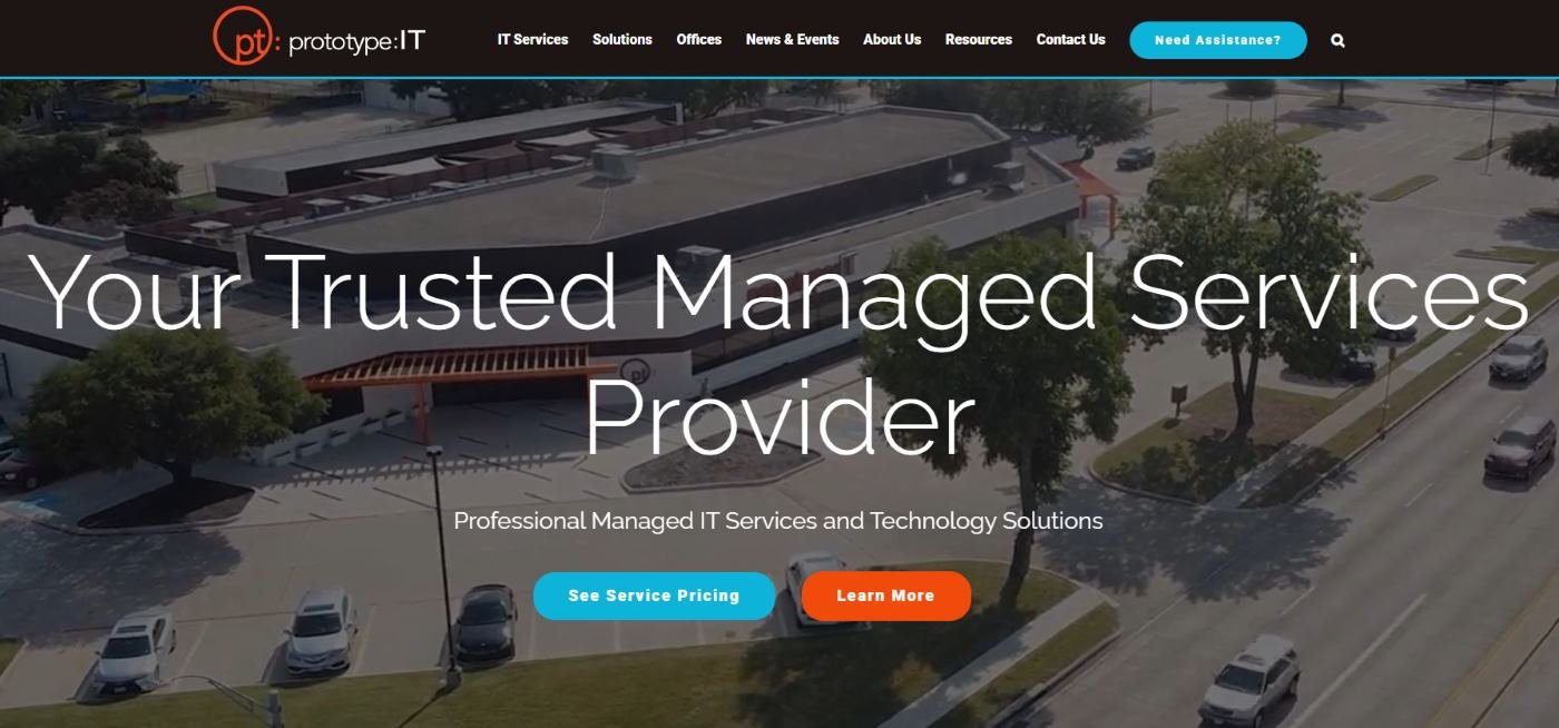 Prototype:IT healthcare managed IT services Dallas TX homepage screenshot