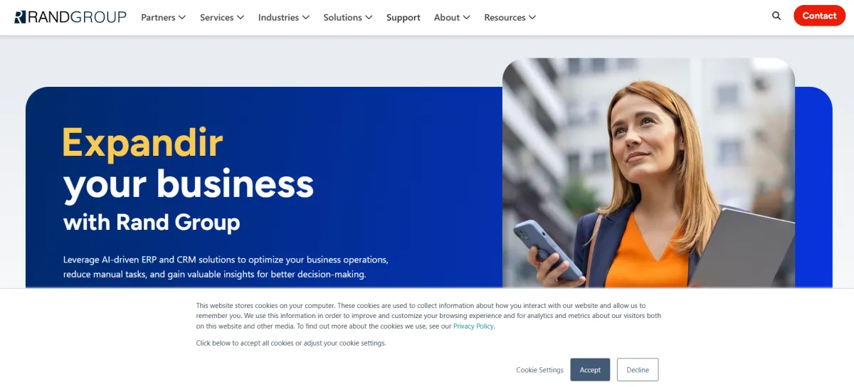 Rand Group homepage - Houston manufacturing MSP ranked #7 with a Trust Score of 5.8/10
