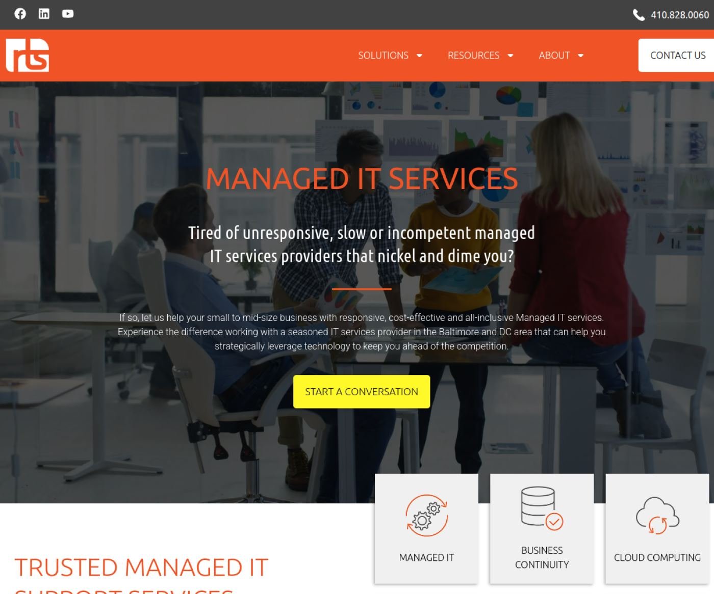 Reliable Technology Services managed IT in Timonium Maryland near Baltimore homepage