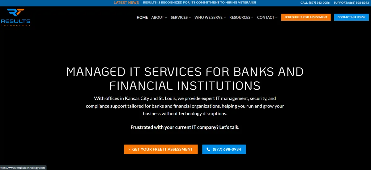 RESULTS Technology managed IT services for banks in Kansas City homepage