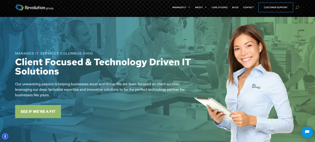 Revolution Group managed IT Columbus Ohio ERP services, homepage