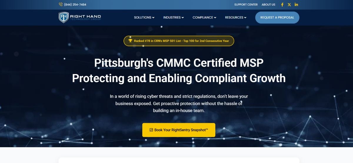 Right Hand Technology Group managed IT for financial services in Pittsburgh homepage