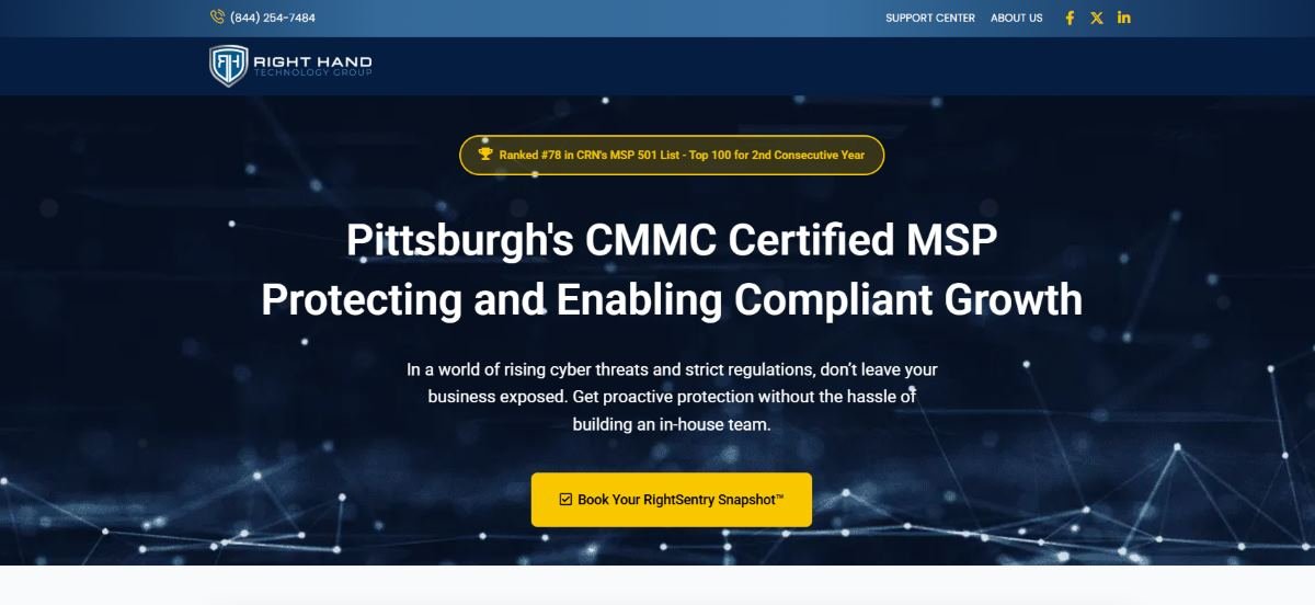 Right Hand Technology Group managed IT services energy Pittsburgh PA homepage