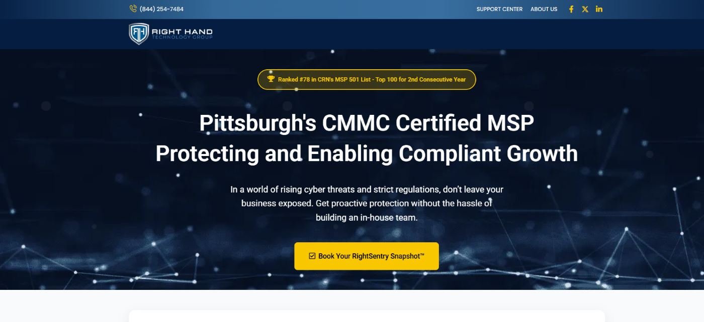 Right Hand Technology Group managed IT for manufacturing in Pittsburgh homepage