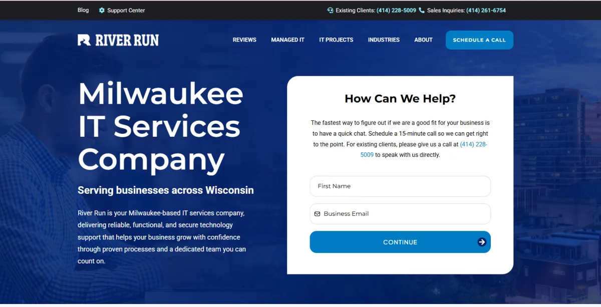 River Run managed IT for financial services in Milwaukee homepage