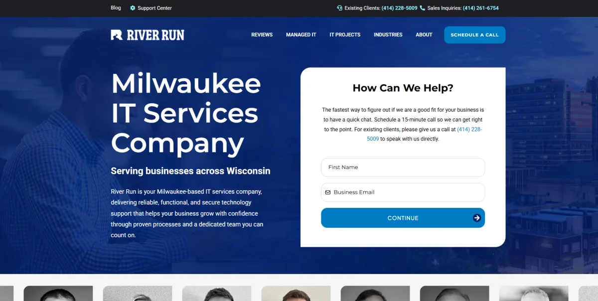 River Run Milwaukee IT services company homepage