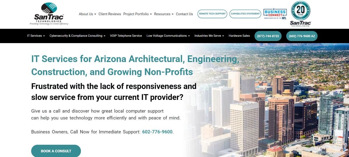 SanTrac Technologies IT solutions for real estate in Phoenix - homepage