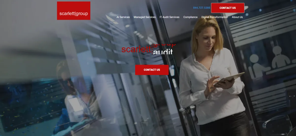 Scarlett Group managed IT services Raleigh homepage screenshot
