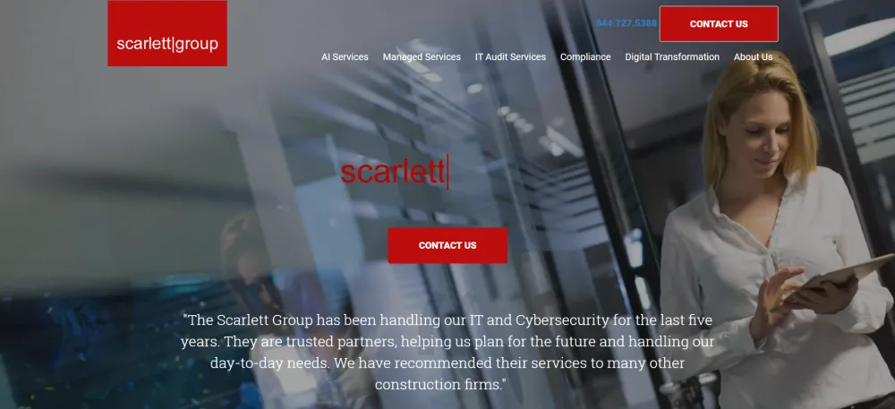 The Scarlett Group compliance-focused managed IT Jacksonville homepage screenshot