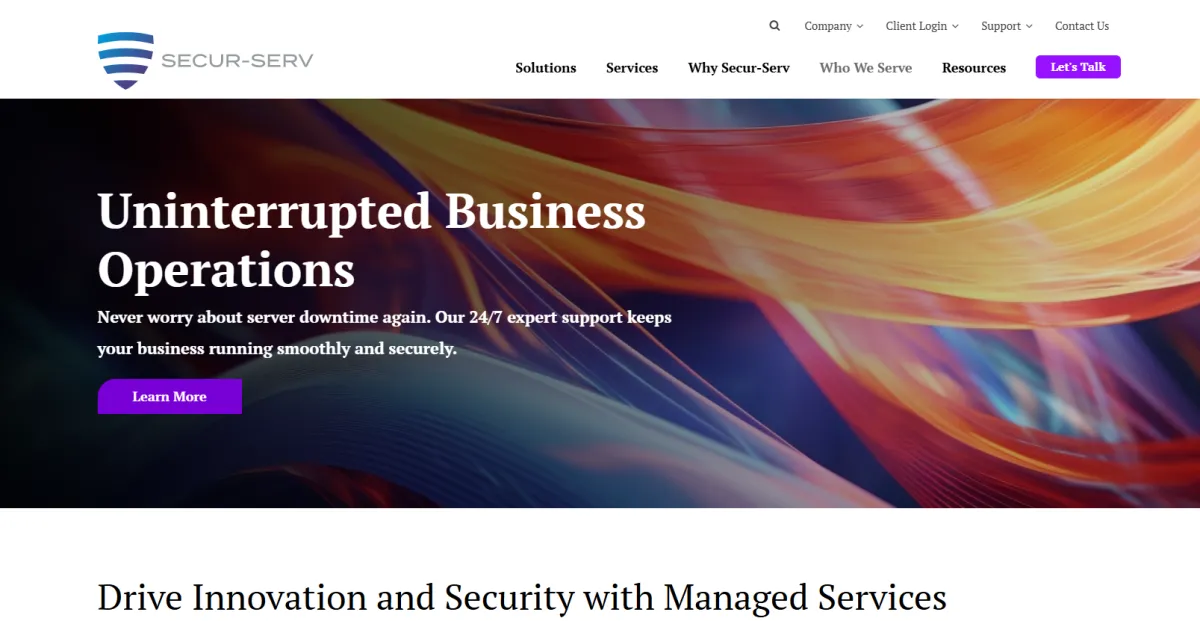 Secur-Serv Omaha agriculture IT practice homepage