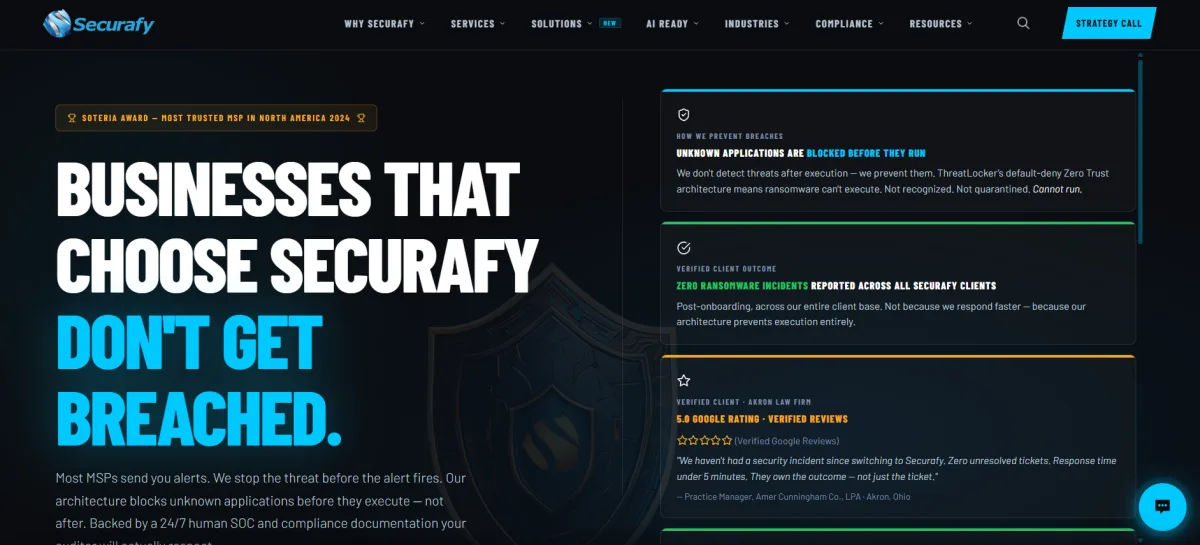 Securafy NAIC compliance managed IT Columbus Ohio homepage
