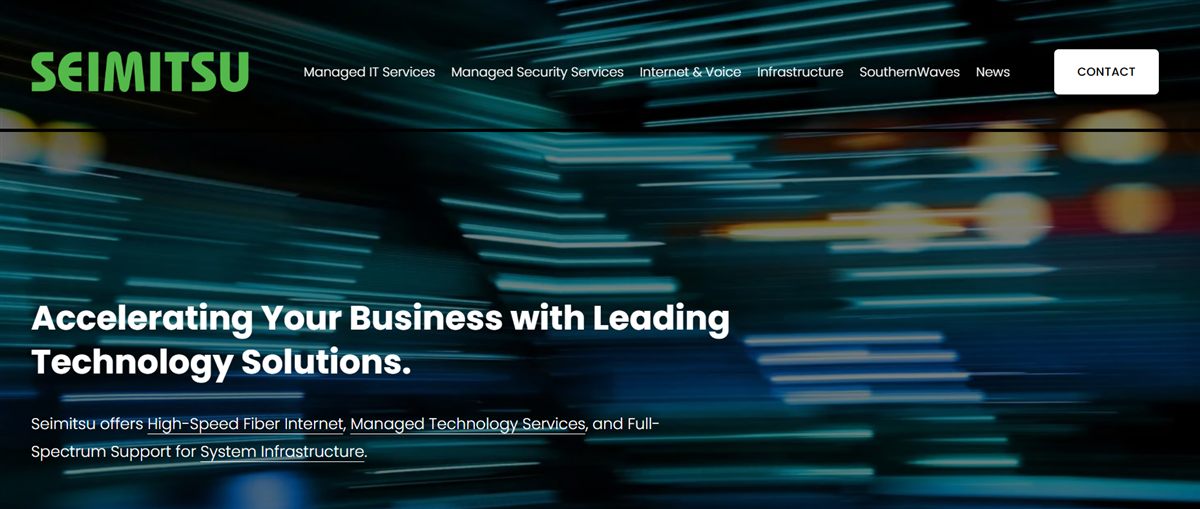 Seimitsu managed IT services Savannah GA - homepage