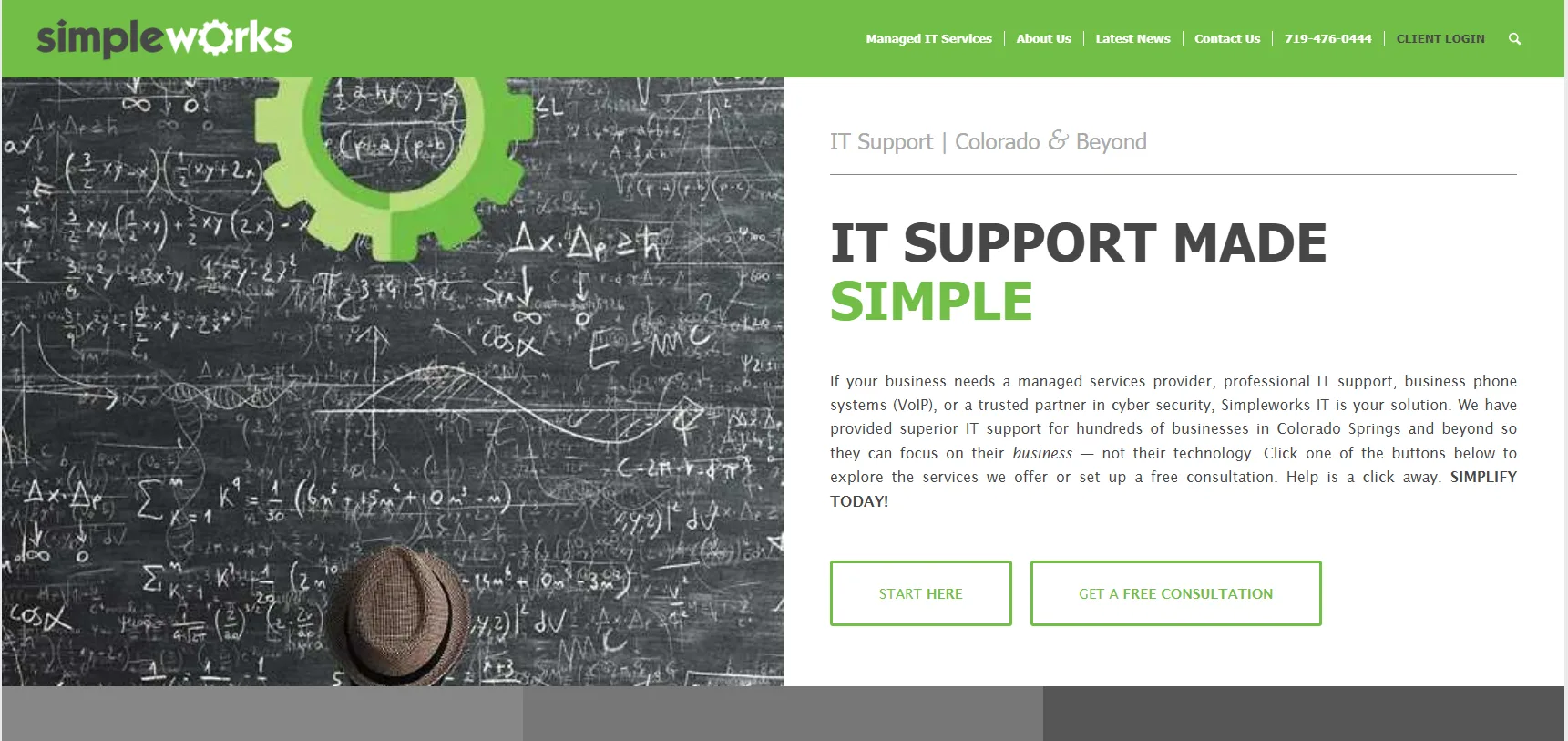 Simpleworks IT Colorado Springs managed services — homepage