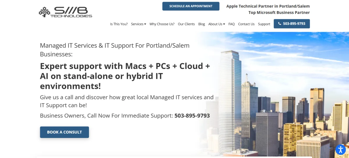 SMB Technologies nonprofit IT Portland homepage