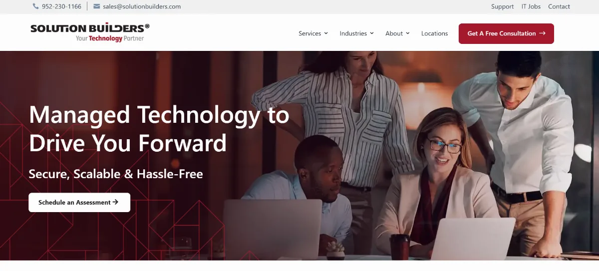 Solution Builders managed IT Bloomington Minnesota homepage