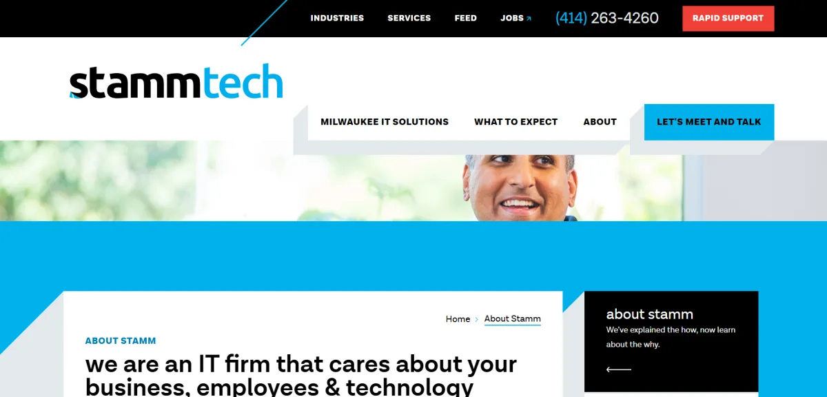Stamm Tech Milwaukee IT solutions homepage screenshot