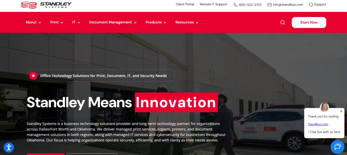Standley Systems managed IT services Oklahoma agriculture homepage