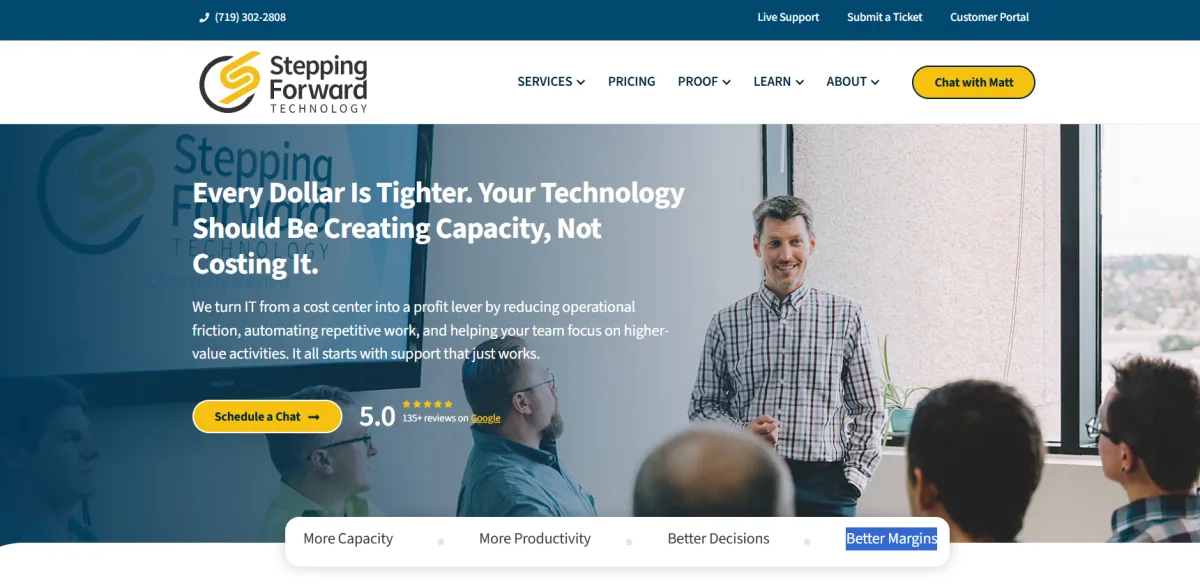 Stepping Forward Technology Colorado Springs IT homepage