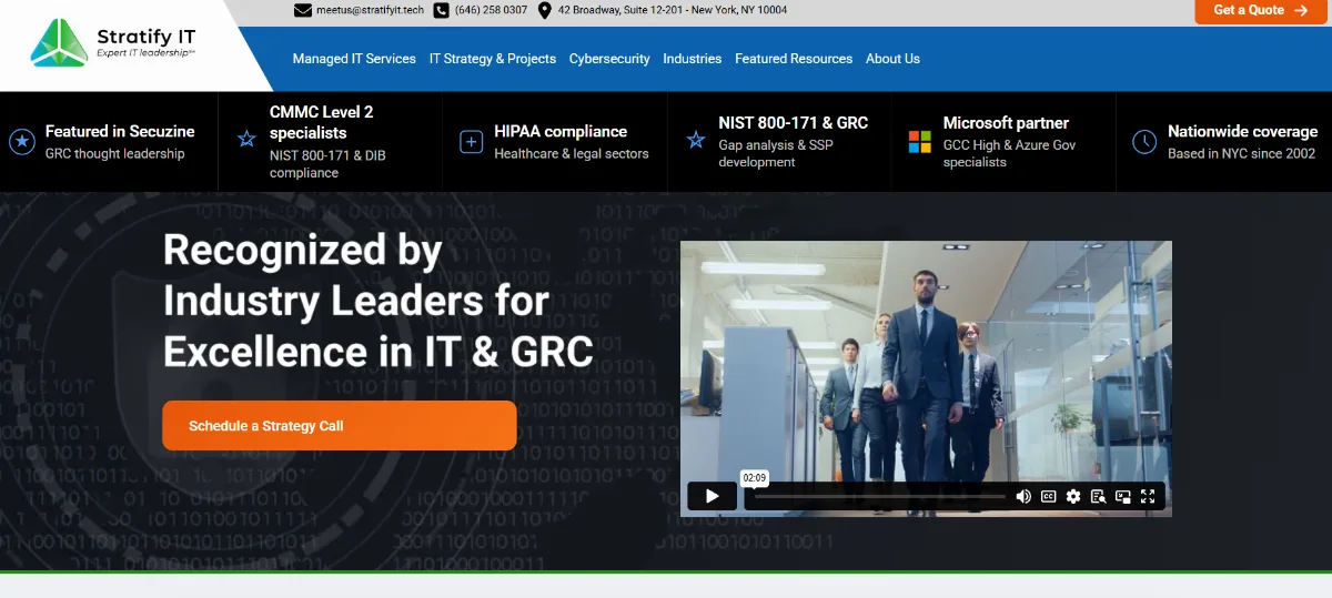 Stratify IT regulated industries managed IT Philadelphia — homepage