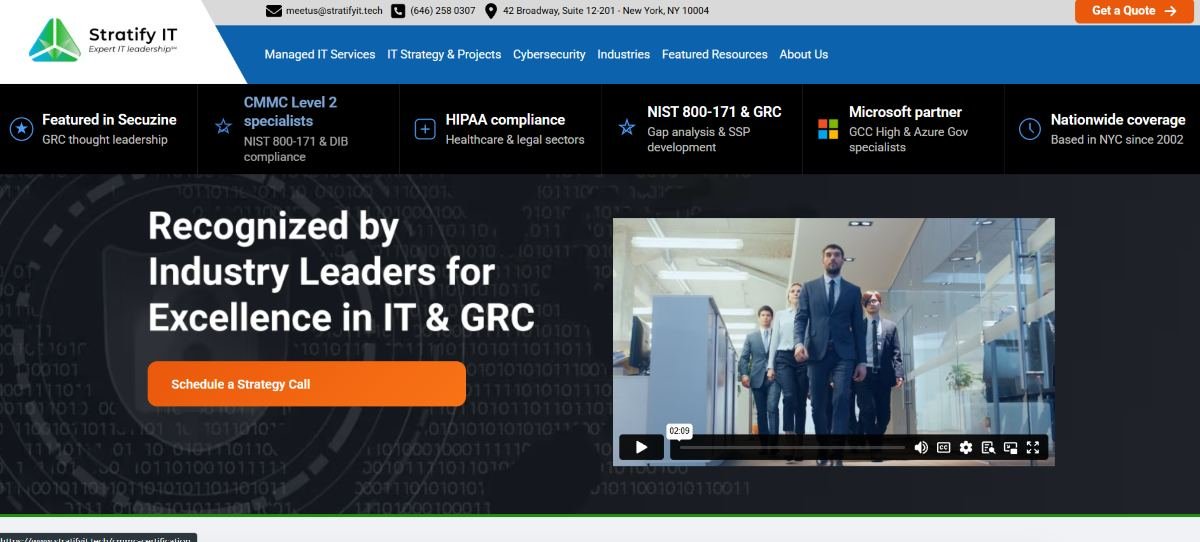 Stratify IT managed IT for regulated financial firms in Phoenix, homepage