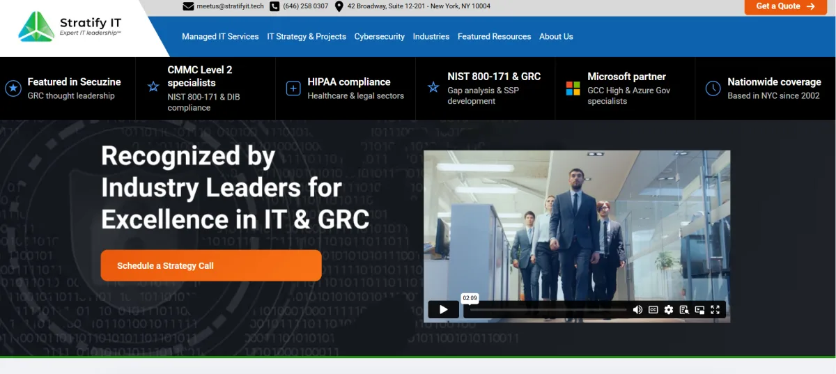 Stratify IT managed services Charlotte NC homepage