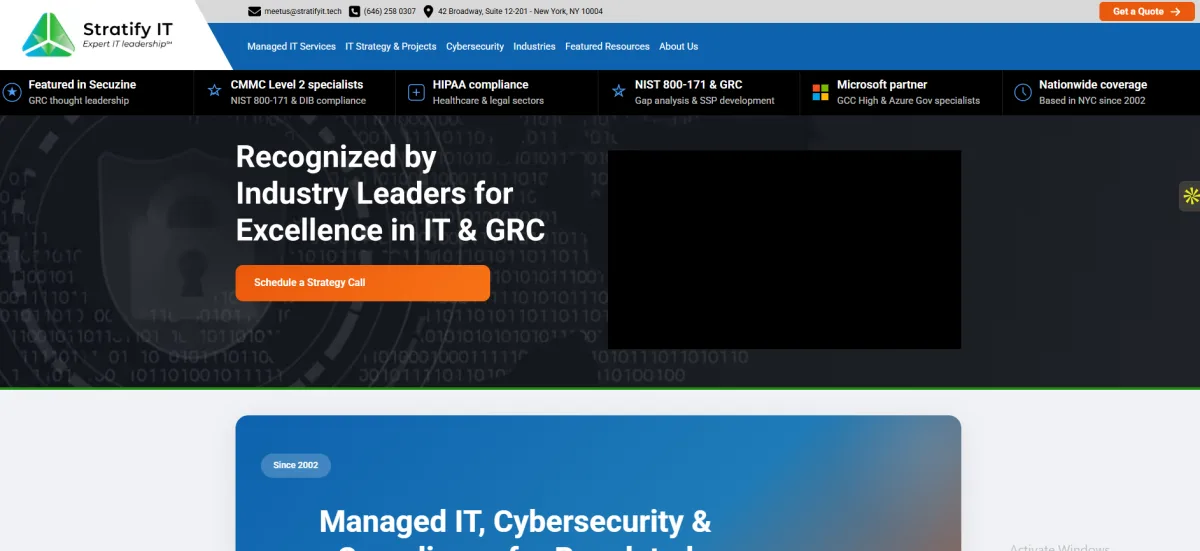 Stratify IT managed services San Diego homepage