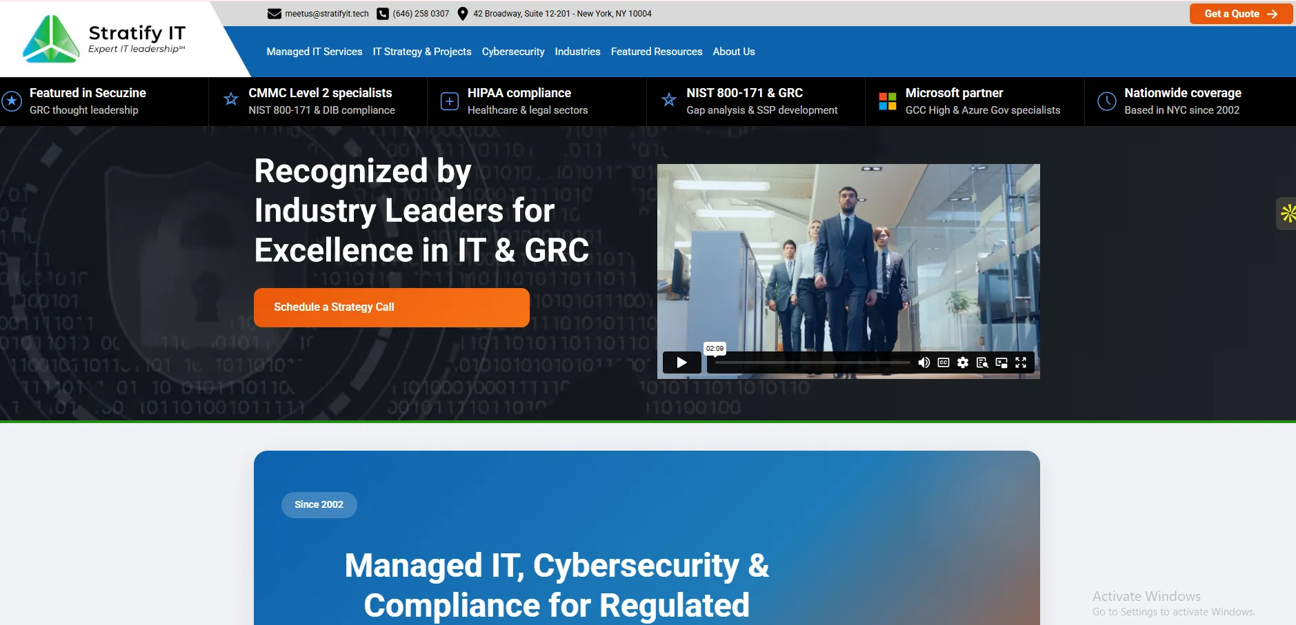 Stratify IT life sciences MSP San Diego homepage
