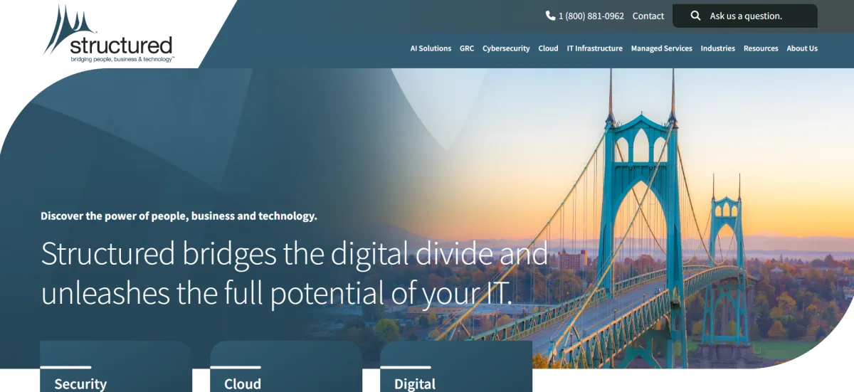 Structured managed IT services Portland healthcare homepage