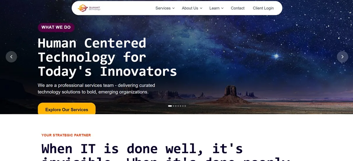 Summit Technology cloud-first managed IT in downtown Salt Lake City, homepage