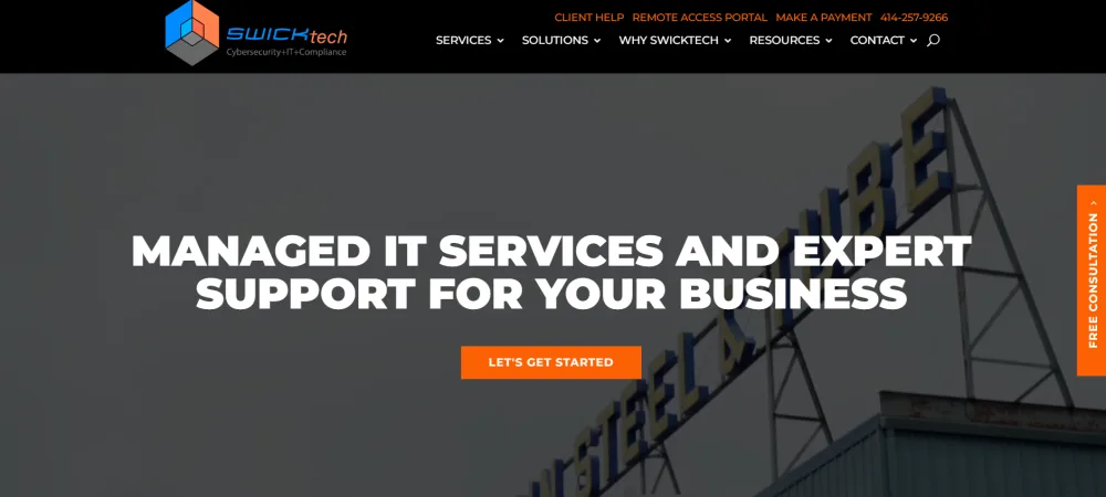 SWICKtech homepage. Milwaukee managed IT services provider homepage