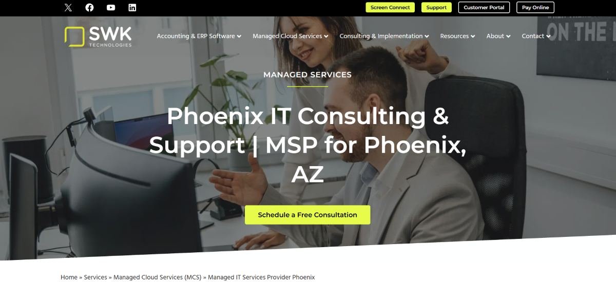 SWK Technologies managed IT and ERP services in Phoenix, homepage