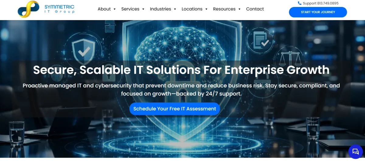Symmetric IT Group healthcare managed IT services in Tampa homepage