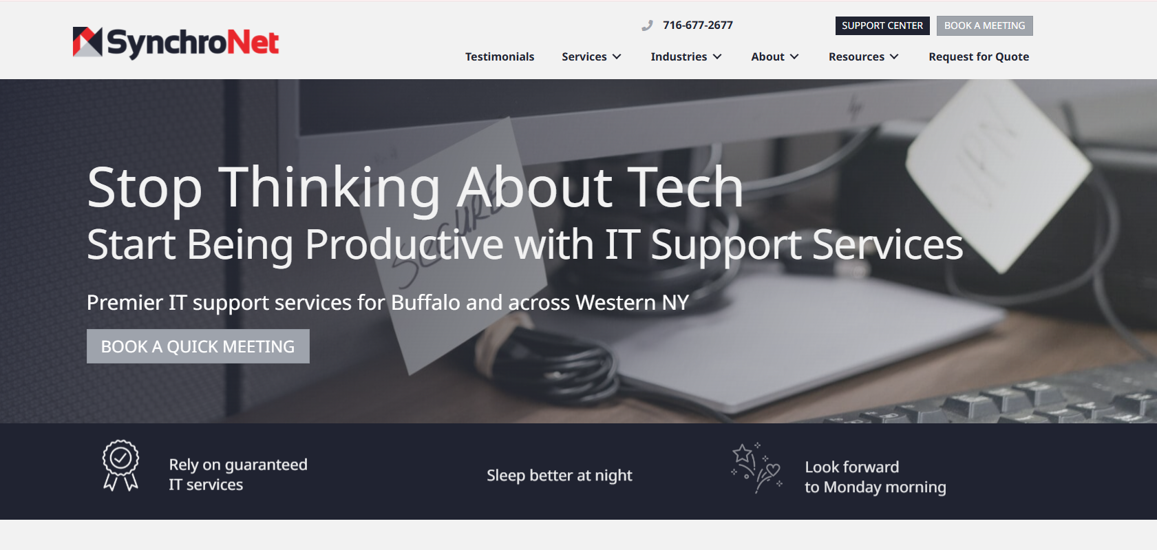 SynchroNet Industries managed IT services in Buffalo, NY — homepage