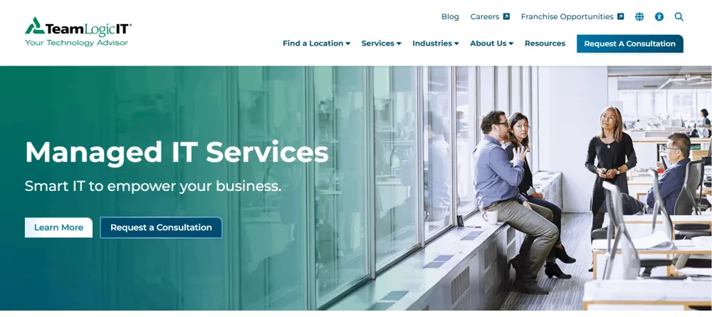 TeamLogic IT Louisville franchise managed services homepage screenshot