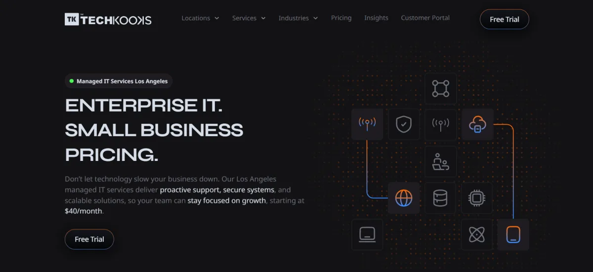 Tech Kooks homepage - budget managed IT services for Los Angeles real estate brokerages