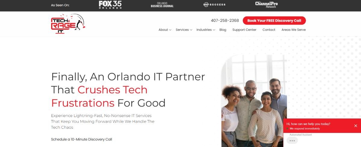Tech Rage IT managed IT services for real estate in Orlando homepage