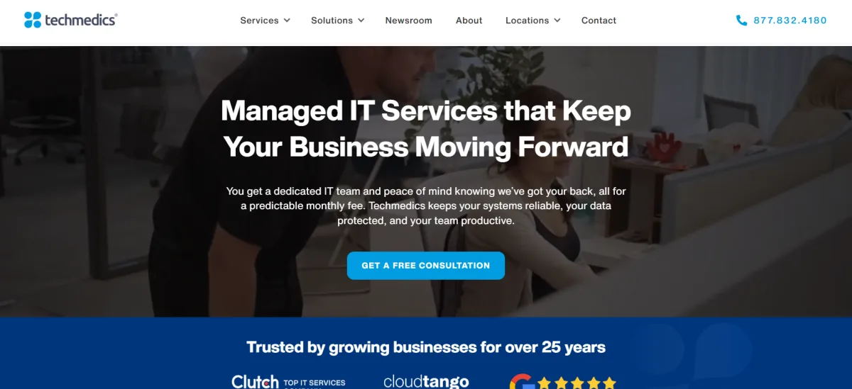 Techmedics homepage - managed IT and smart building integration for Los Angeles real estate