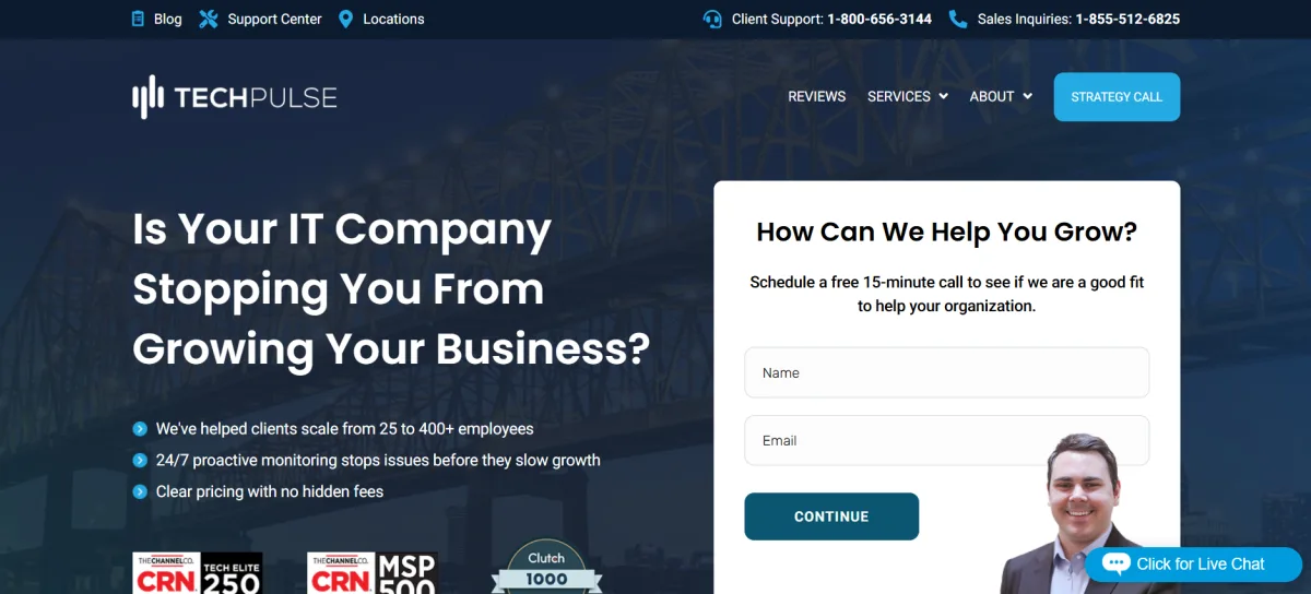 TechPulse IT support for construction companies in Houston — homepage