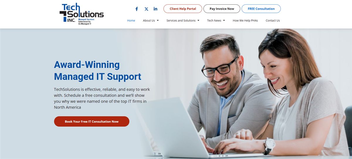 TechSolutions Inc managed IT services Wilmington DE - homepage