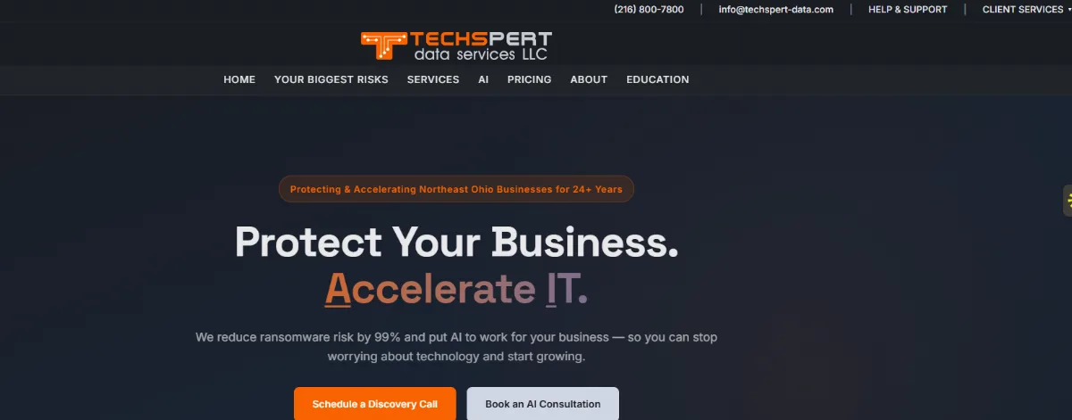 Techspert Data Services manufacturing IT in the Cleveland-Akron area — homepage