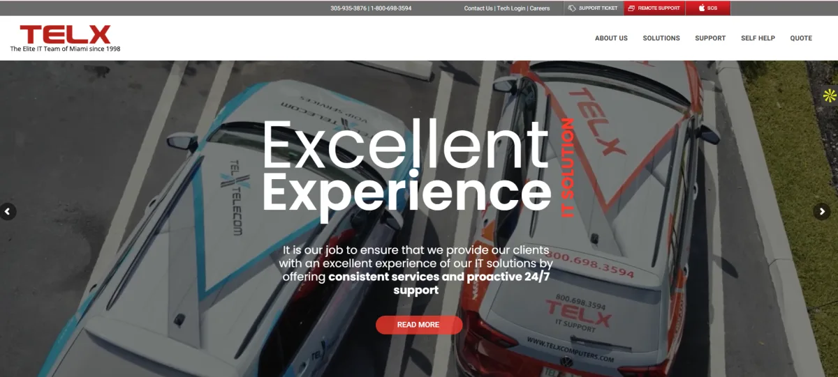 Telx Computers Miami healthcare IT services HIPAA homepage