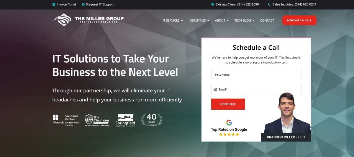 The Miller Group managed IT for financial services in St. Louis homepage