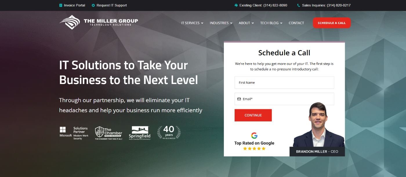 The Miller Group managed IT for law firms in St. Louis homepage