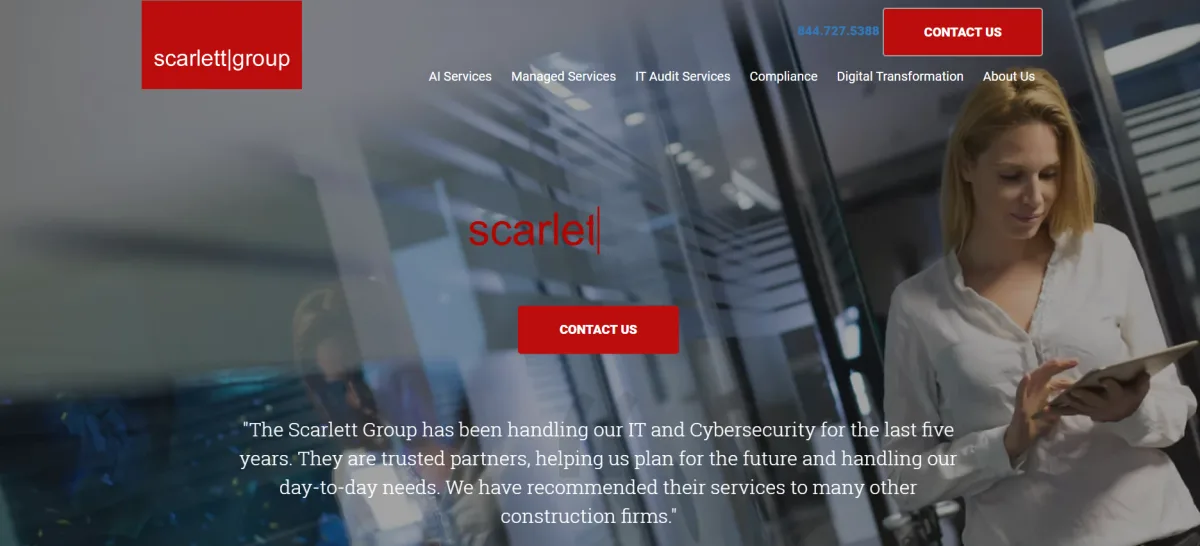 The Scarlett Group managed IT Charlotte homepage screenshot