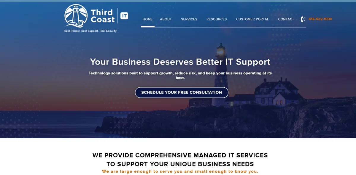 Third Coast IT managed IT services Greenfield Milwaukee homepage